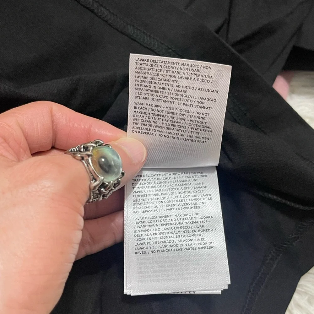 NWT Men’s Size Small Moncler X Palm Angels Wing Logo Tee 100% Cotton In Black - Picture 15 of 17